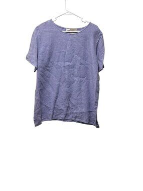 Sundance 100% Linen Relaxed tunic Top Womens XL Lavender Lagenlook Coastal Beach
